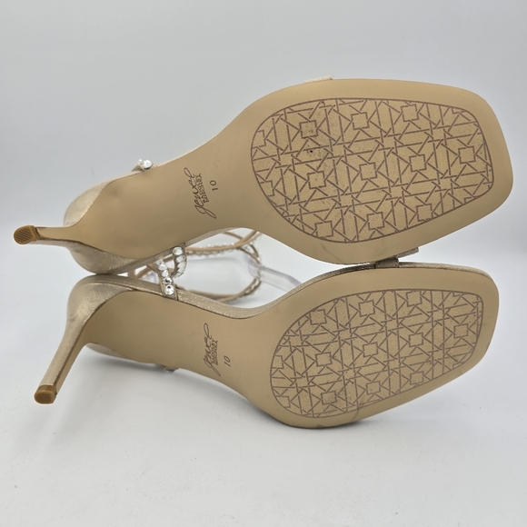 Jewel Badgley Mischka Hosana Sexy Stiletto w/ Gemstone-Studded Wraparound Straps - Picture 9 of 16